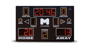 AusSport Premium Basketball scoreboard for Carlton Baths